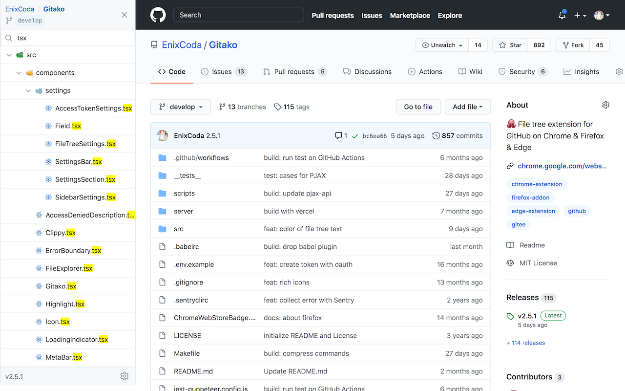 Gitako - GitHub file tree截图1