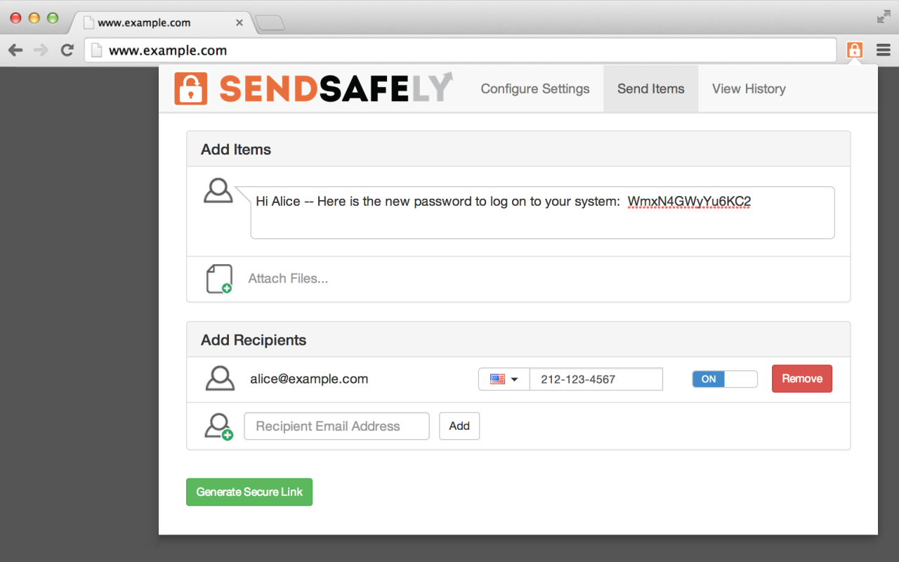 Chrome 和 Gmail 版 SendSafely 加密截图2