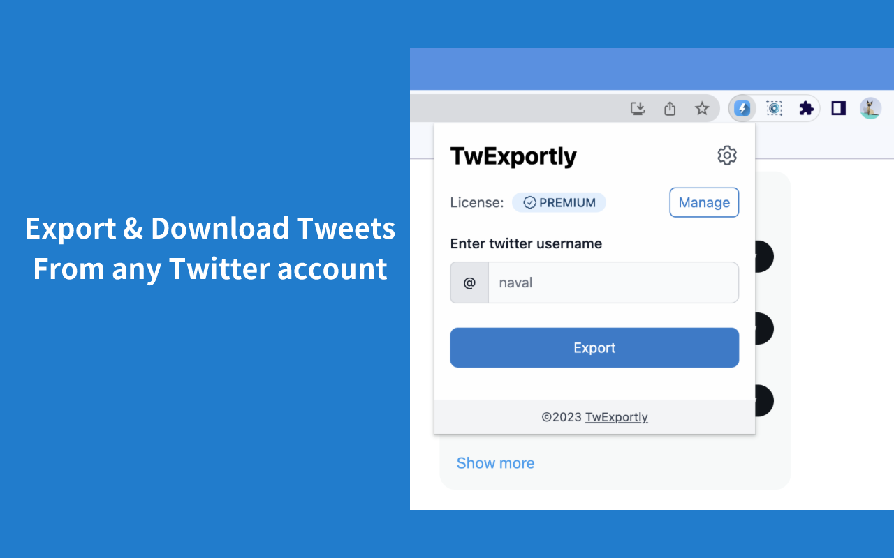 TwExportly:从任意推特账号导出推文截图3