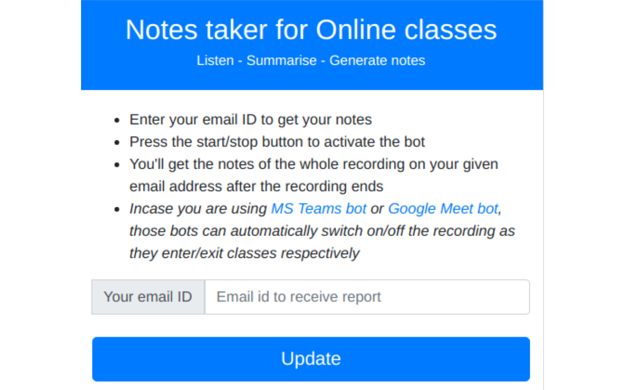 Auto-Notes taker for Online classes截图1