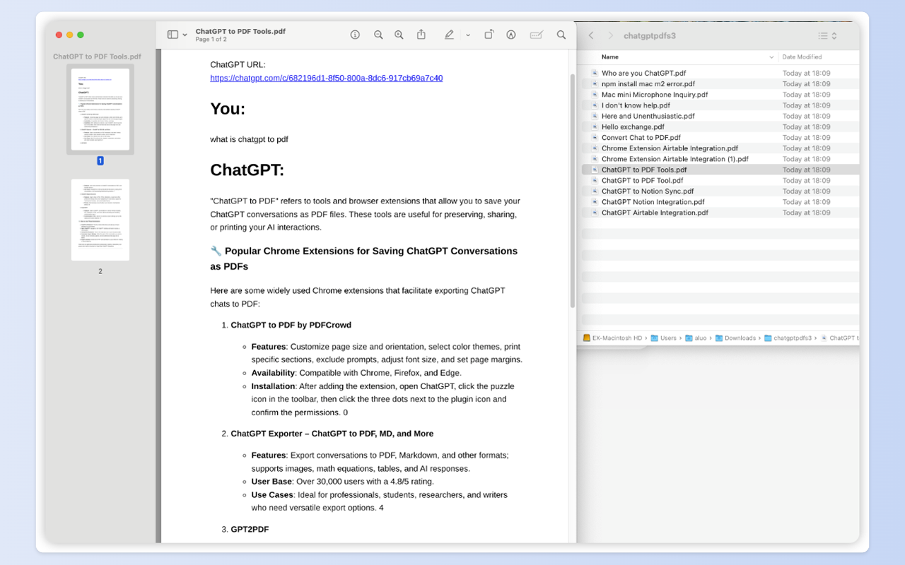ChatGPT to PDF - 一键导出与批量保存截图1