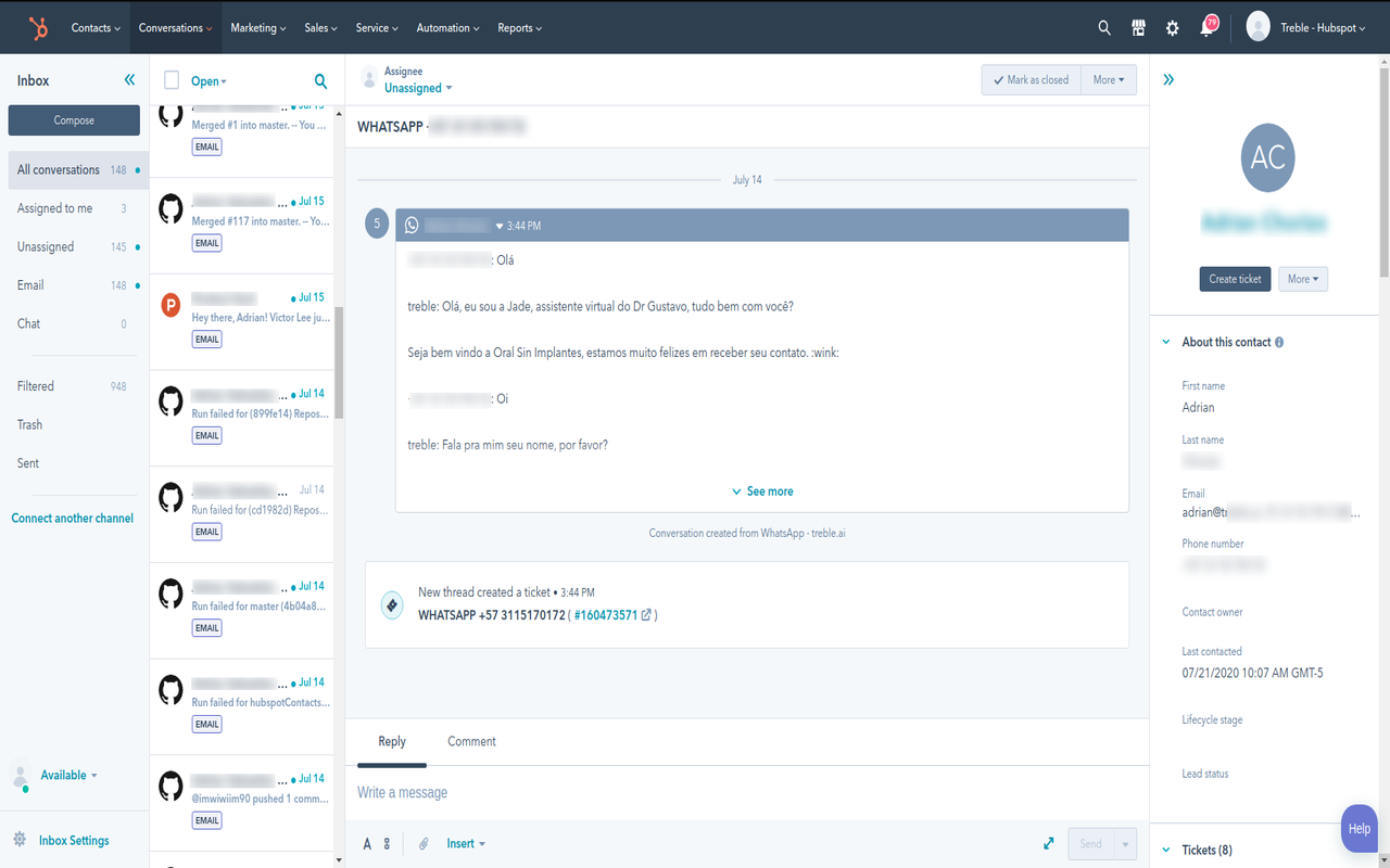 Treble.ai HubSpot Integration截图2
