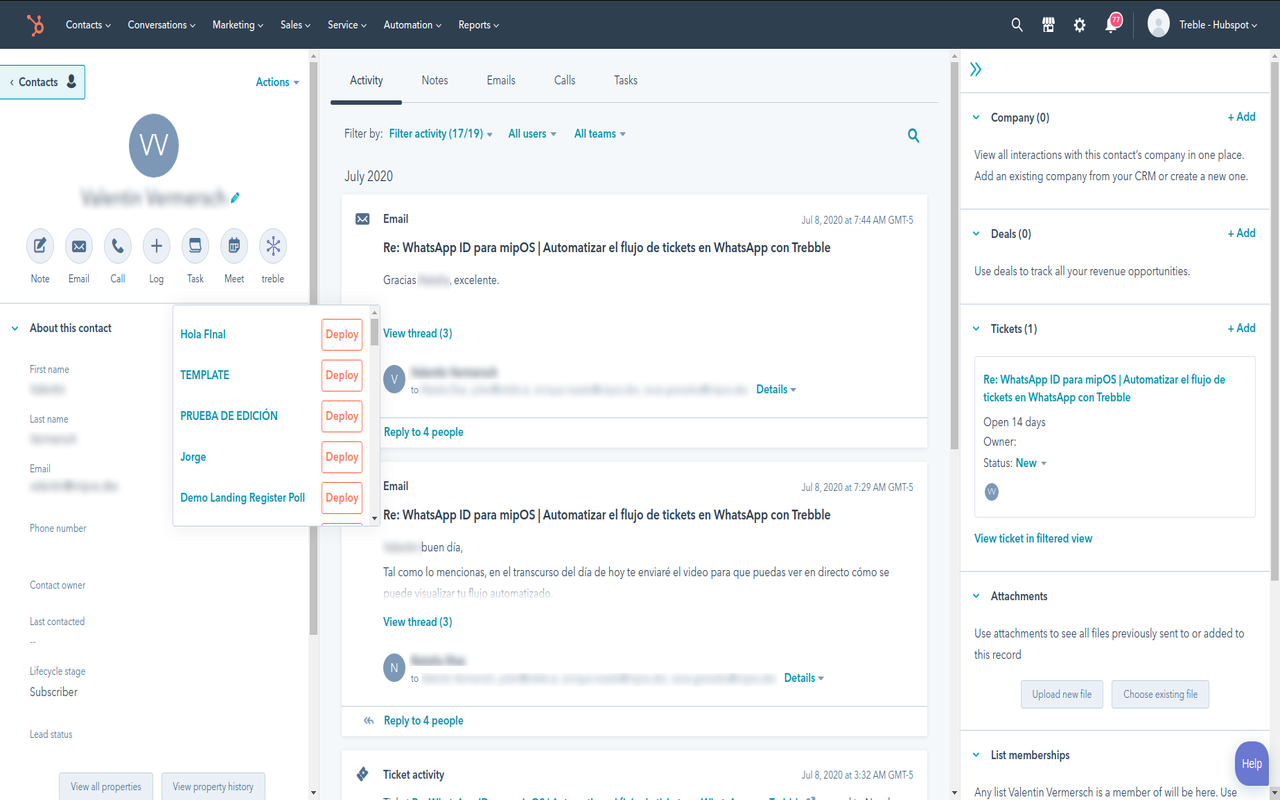 Treble.ai HubSpot Integration截图3
