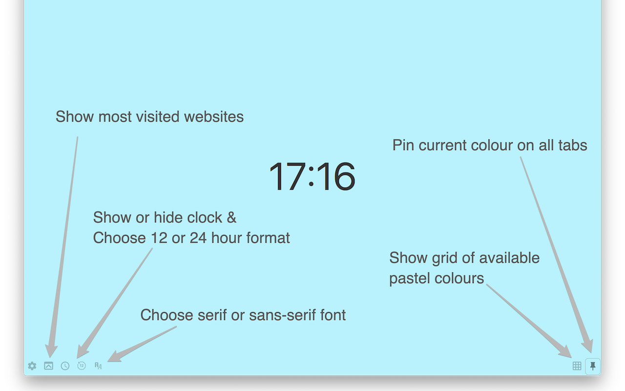 Pastel New Tab with a clock截图2