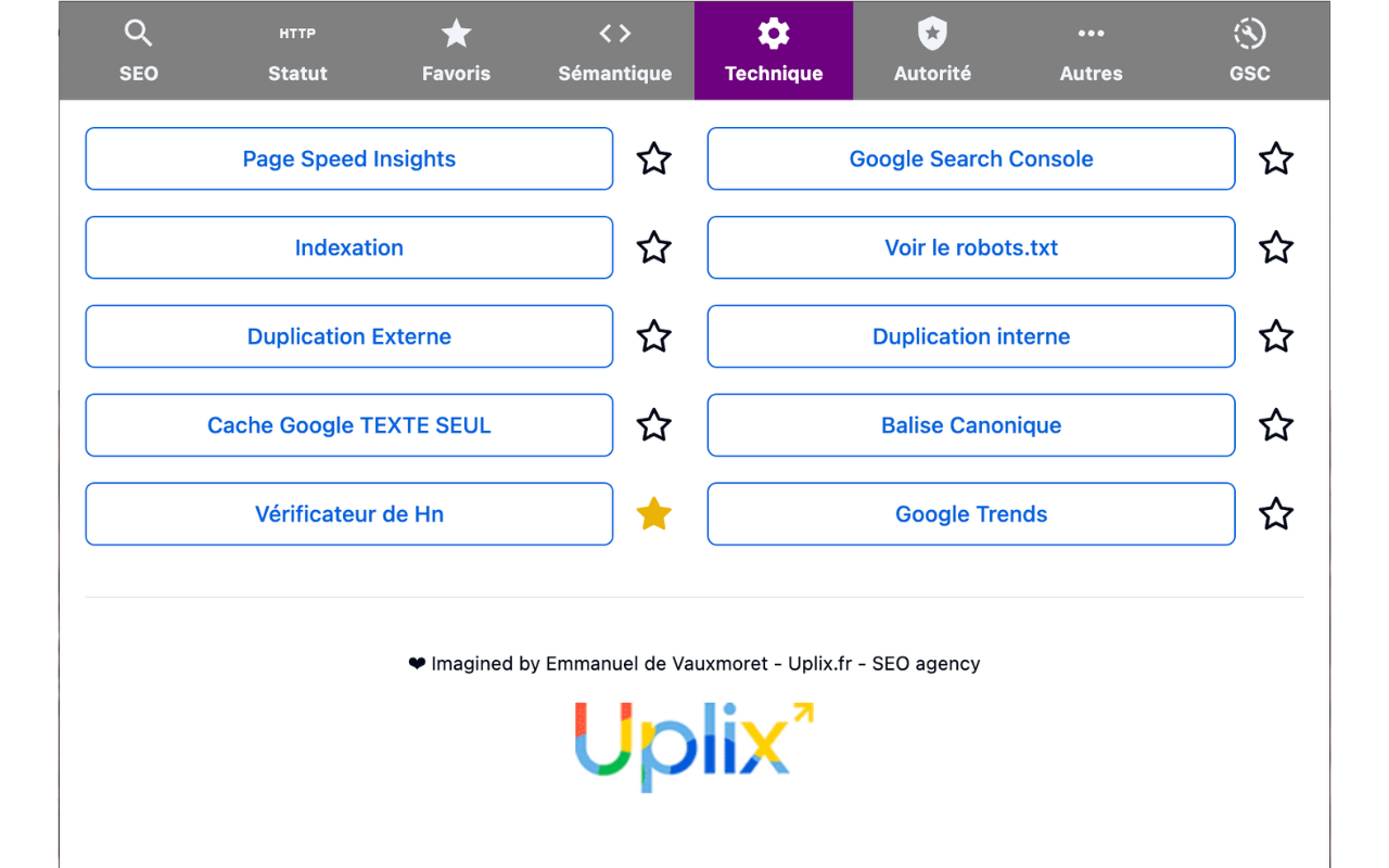 Extension SEO Chrome by Uplix.fr截图1