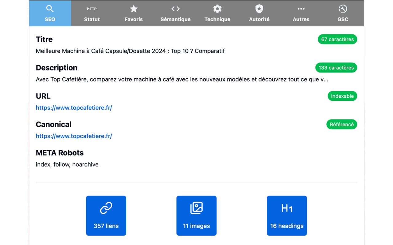 Extension SEO Chrome by Uplix.fr截图2