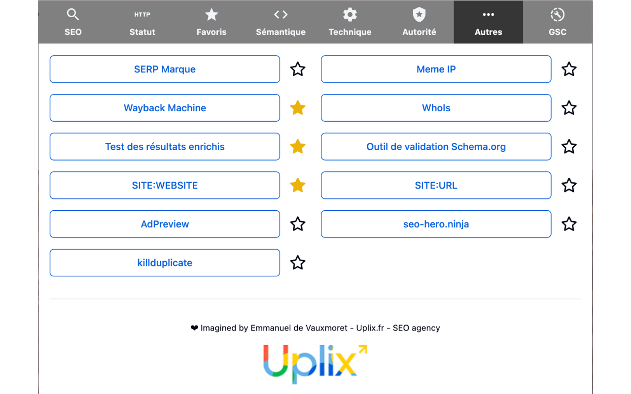 Extension SEO Chrome by Uplix.fr截图4