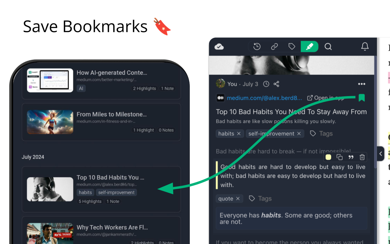 Web Highlights: PDF & Web Highlighter + Notes & AI Summary截图2