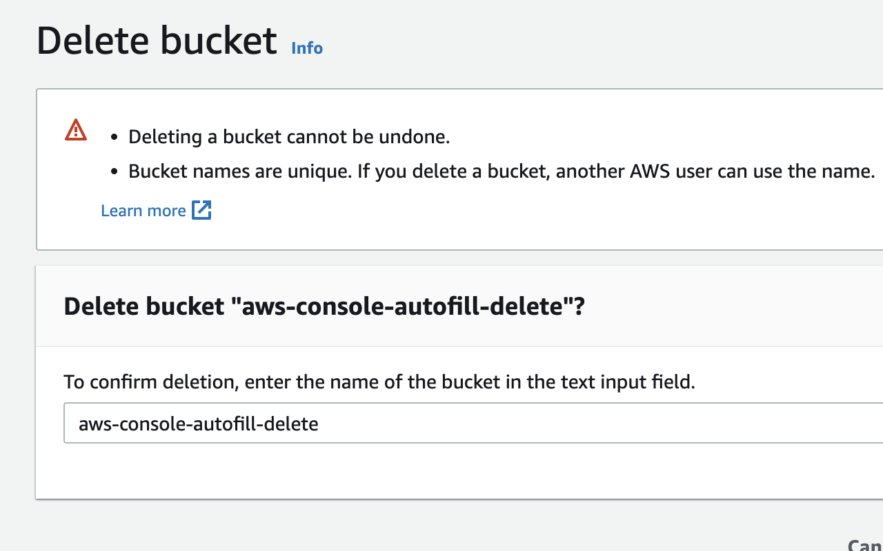 AWS console autofill delete截图3