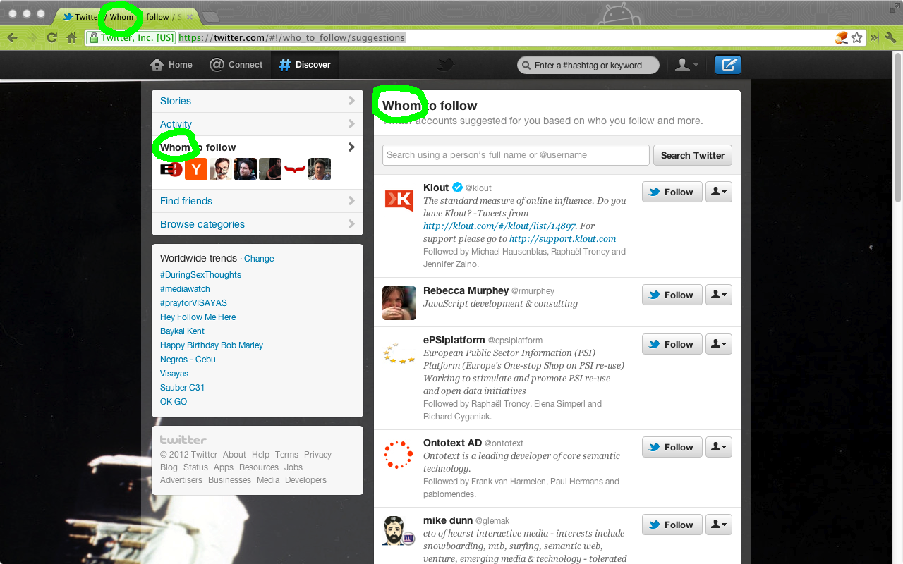 Whom to follow for Twitter截图1