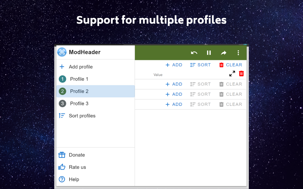 ModHeader - Modify HTTP headers截图3