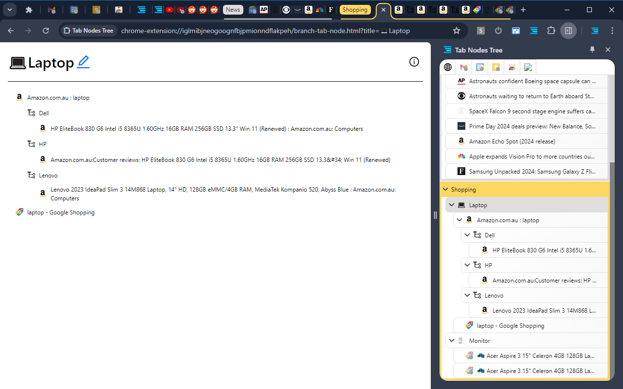 Tab Nodes Tree - Vertical Tree Style Tabs in Side Panel截图1