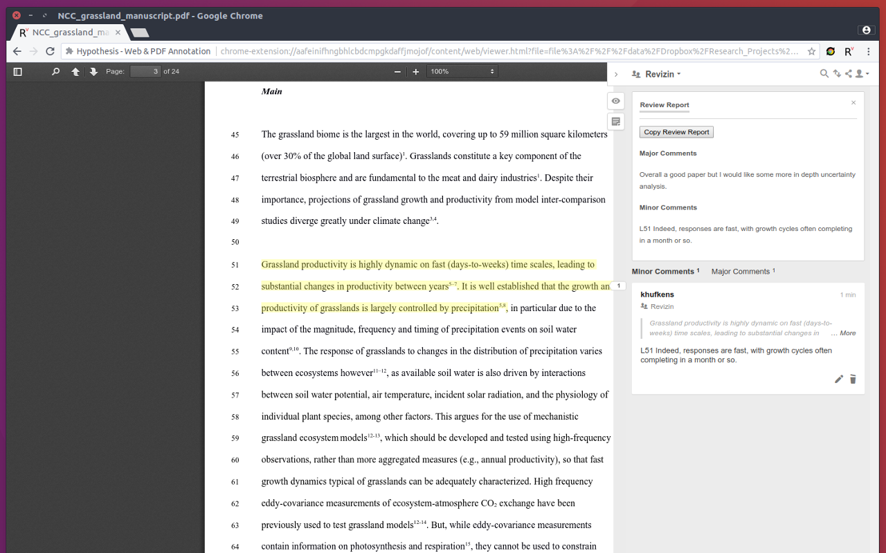 Hypothes.is based peer-review annotations截图1