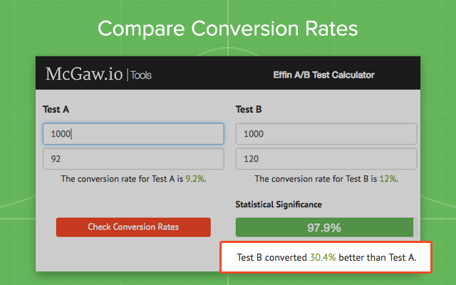 McGaw.io AB Testing Tracking Tool截图2