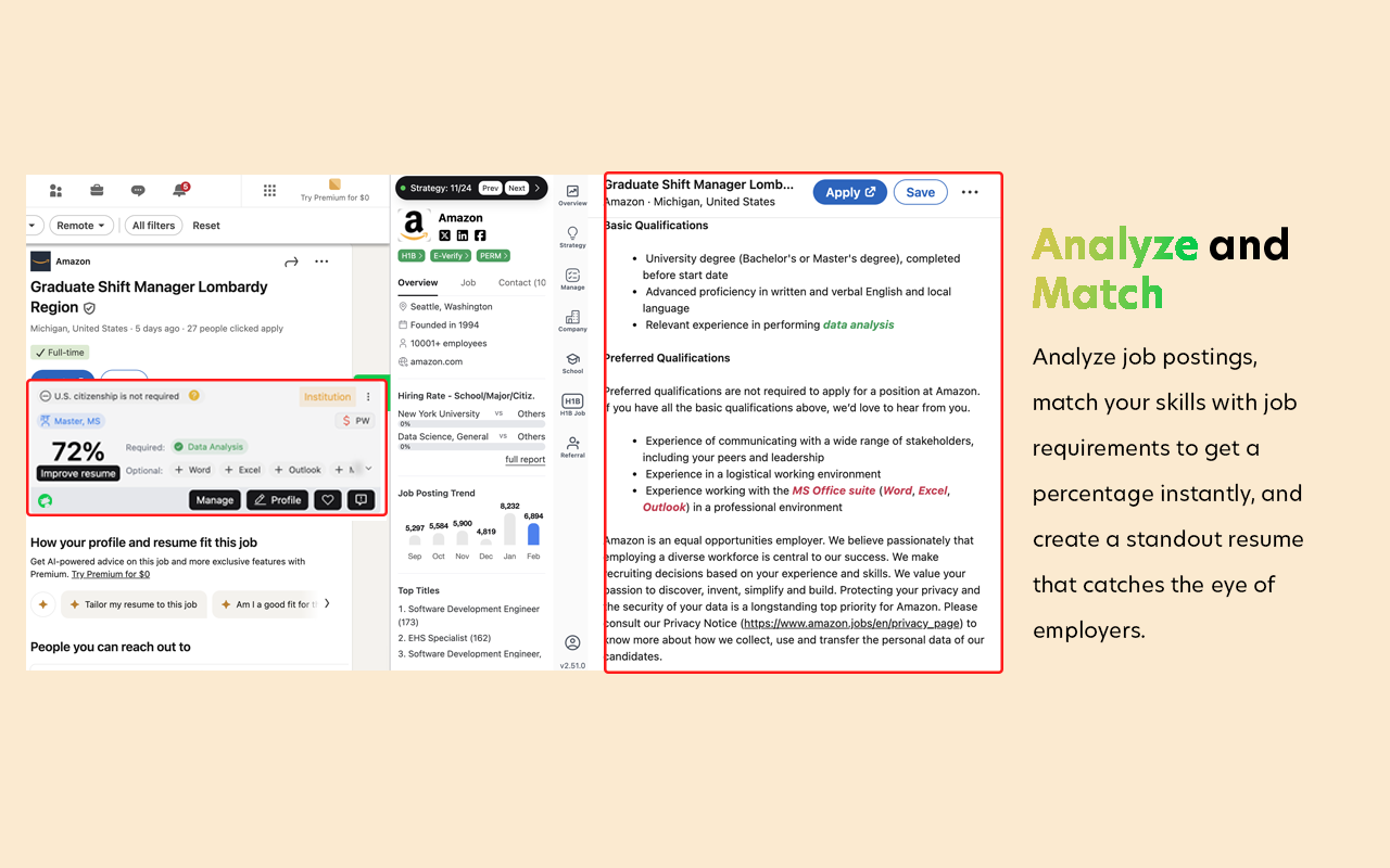 FrogHire.ai - H1B Sponsor Checker, Job Analyzer截图1