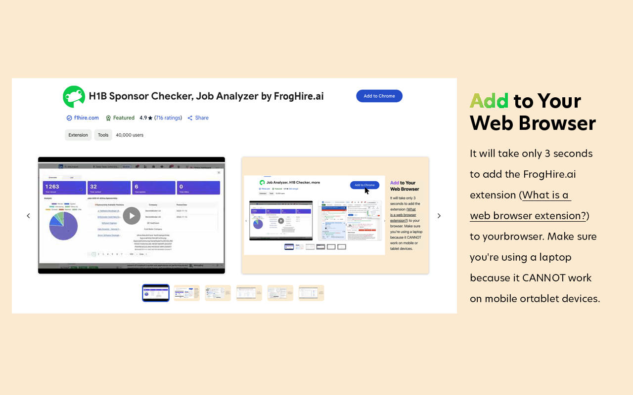 FrogHire.ai - H1B Sponsor Checker, Job Analyzer截图3