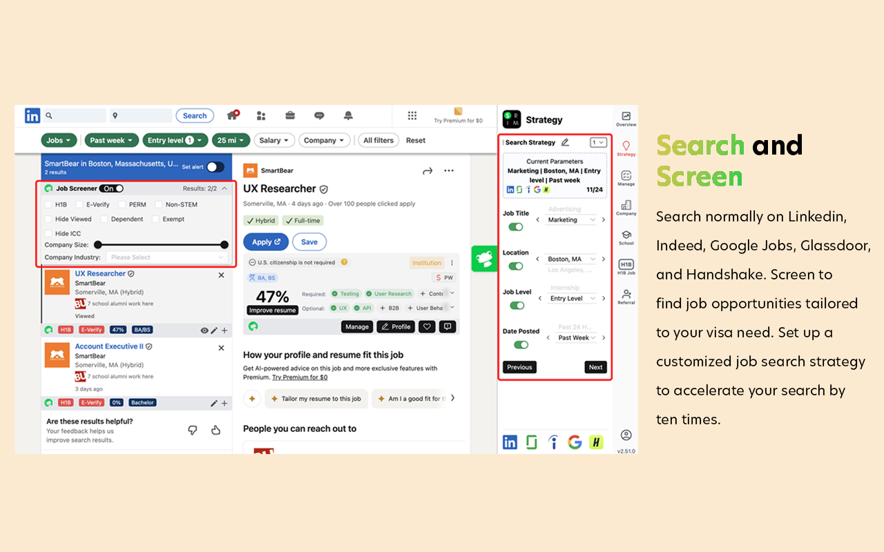 FrogHire.ai - H1B Sponsor Checker, Job Analyzer截图4