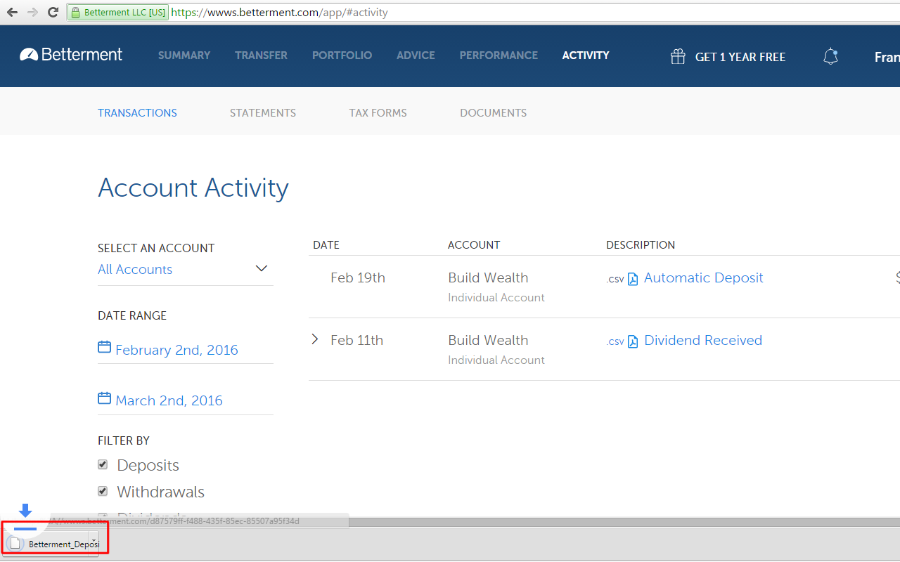 Betterment PDF to CSV exporter截图3