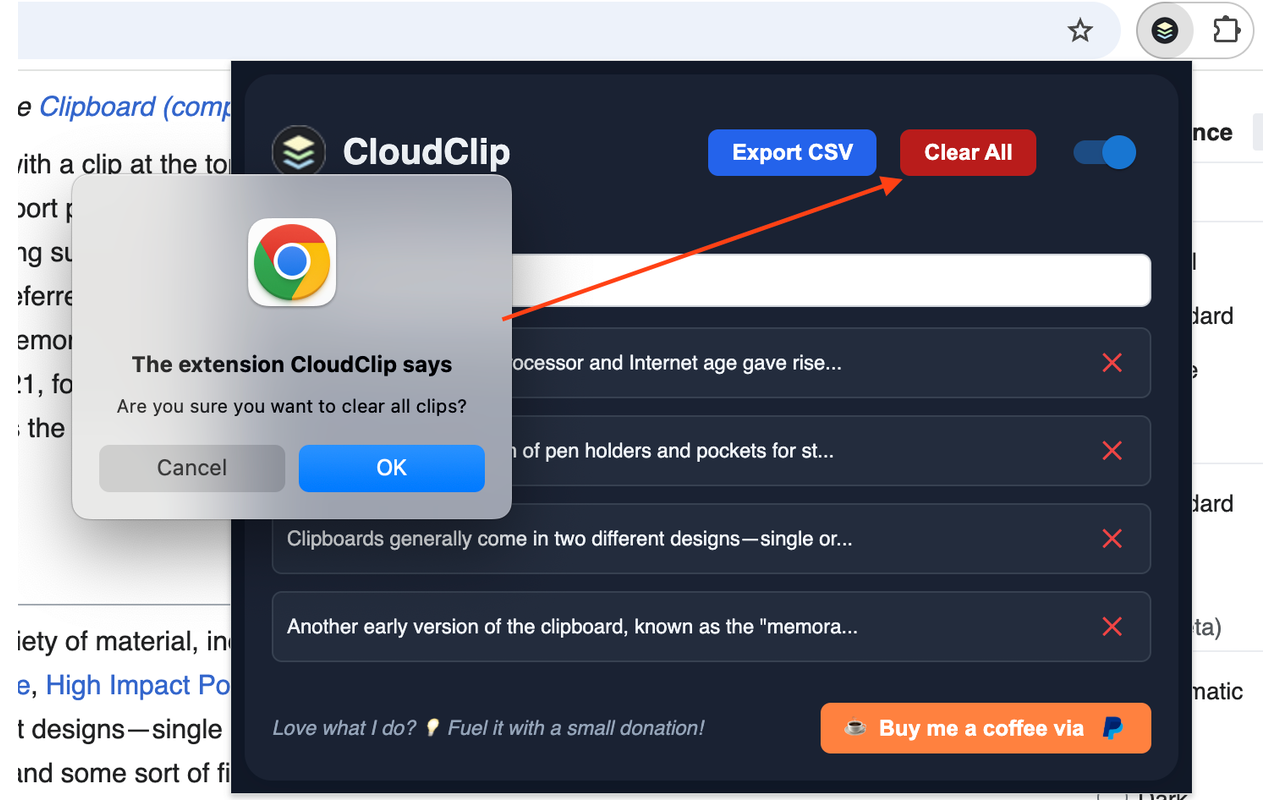 CloudClip – Multicopy Clipboard History Manager with Dark Mode & CSV Export截图5