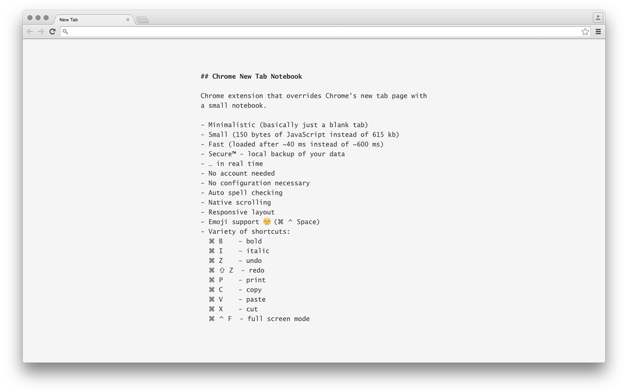 Chrome New Tab Notebook截图1