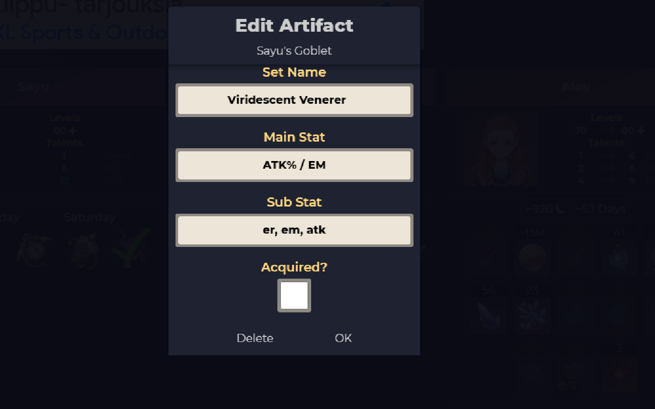 Genshin Impact Artifact Planner for Genshin Center截图2