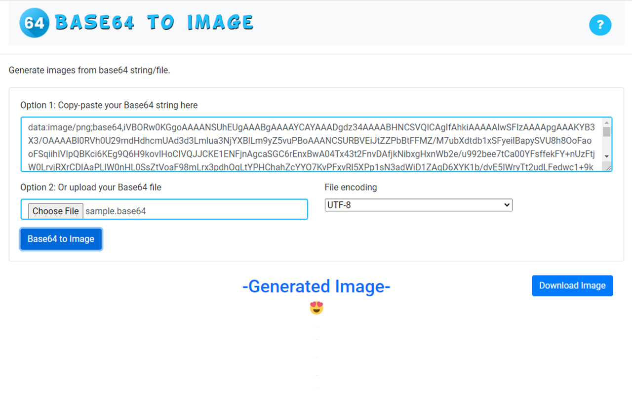 Base64 转图片截图1