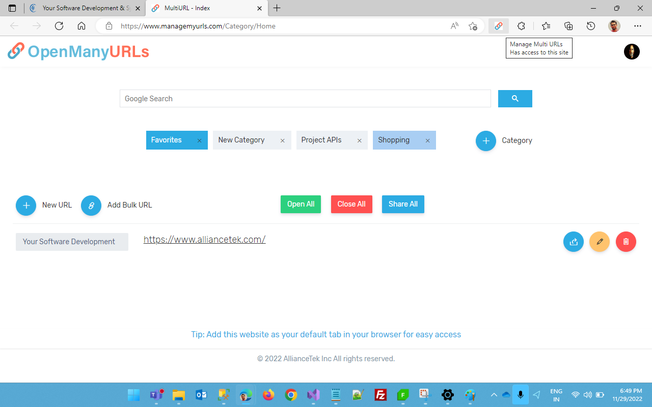 Manage Multi URLs截图1