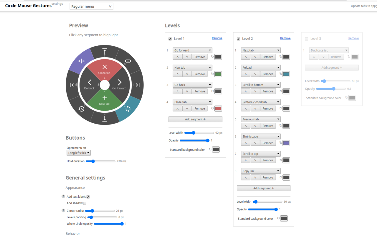 Circle Mouse Gestures (pie menu)截图2