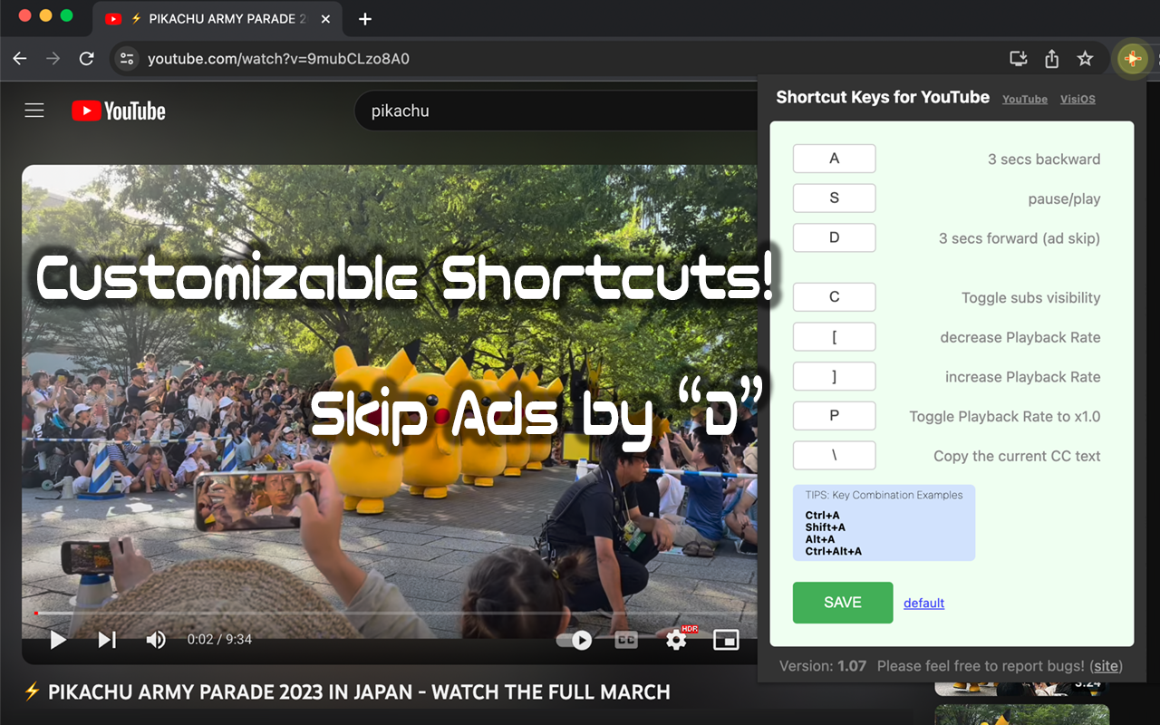 YouTube Keyboard Shortcuts Plus截图1