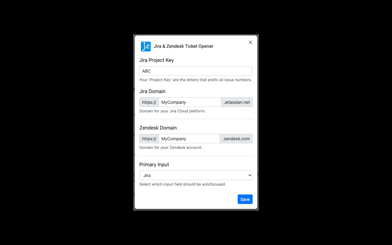 Jira & Zendesk Ticket Opener截图2