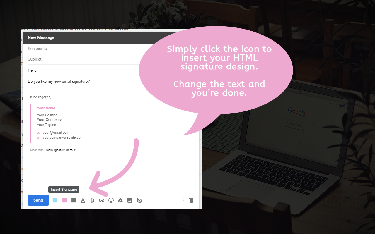 Free Gmail Signature - Light Pink截图1