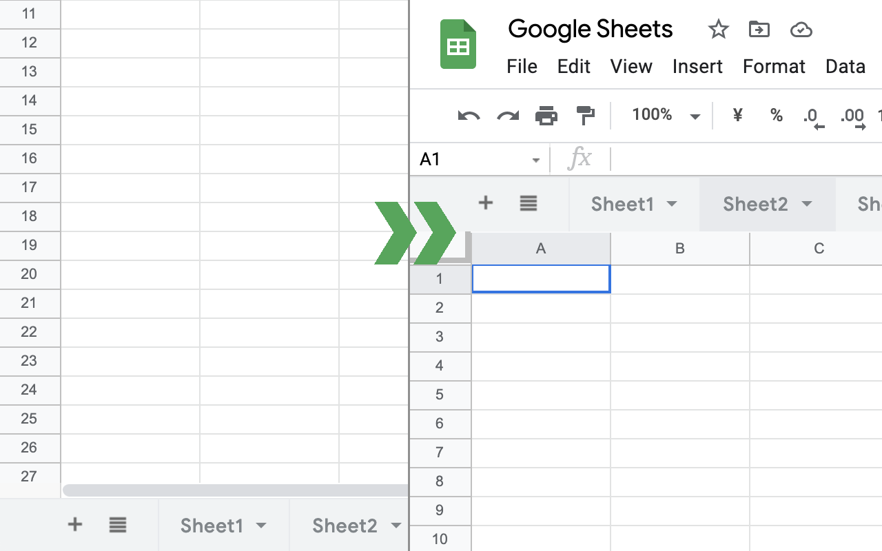 Google Sheets Tabs on top截图1