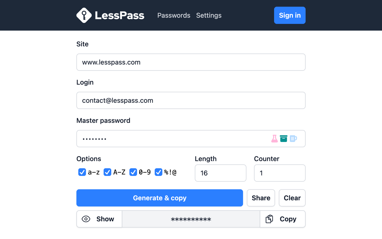 LessPass截图1