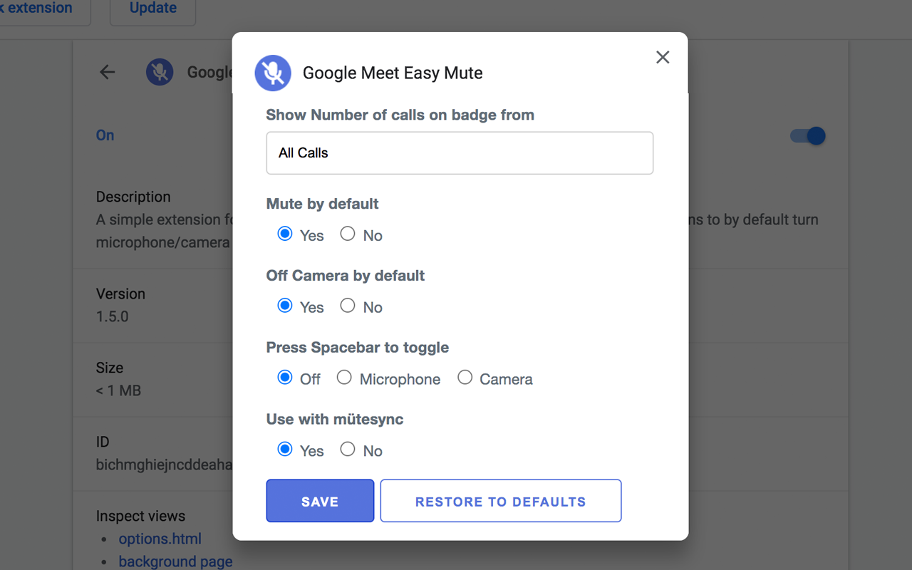 Easy Mute for Google Meet截图2