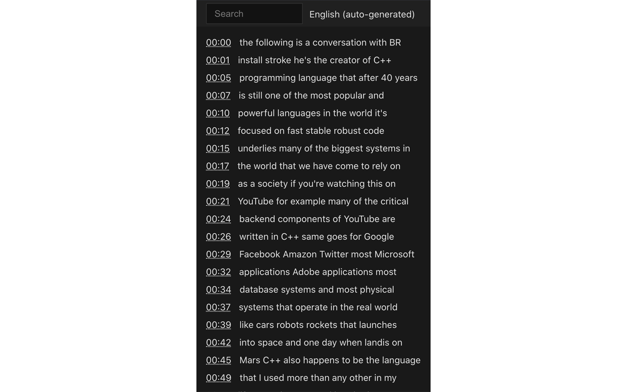 YouTube subtitles viewer截图2