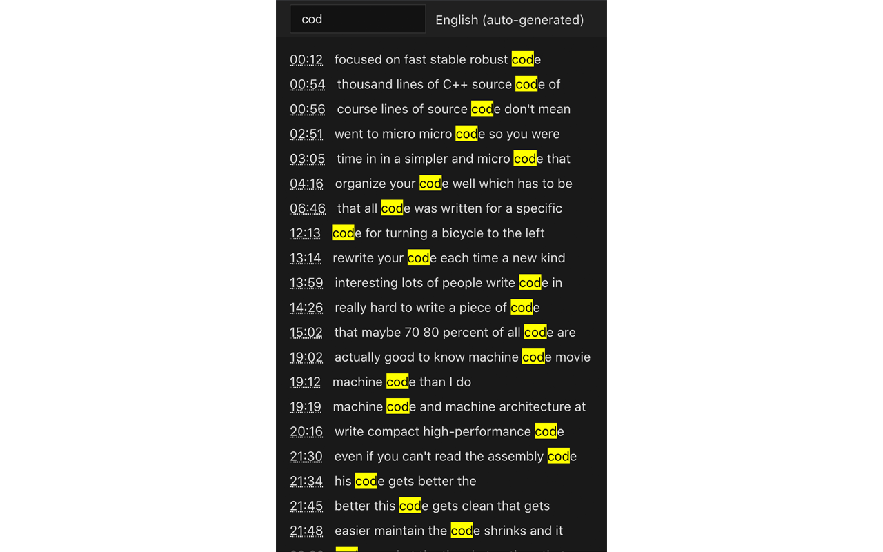 YouTube subtitles viewer截图3