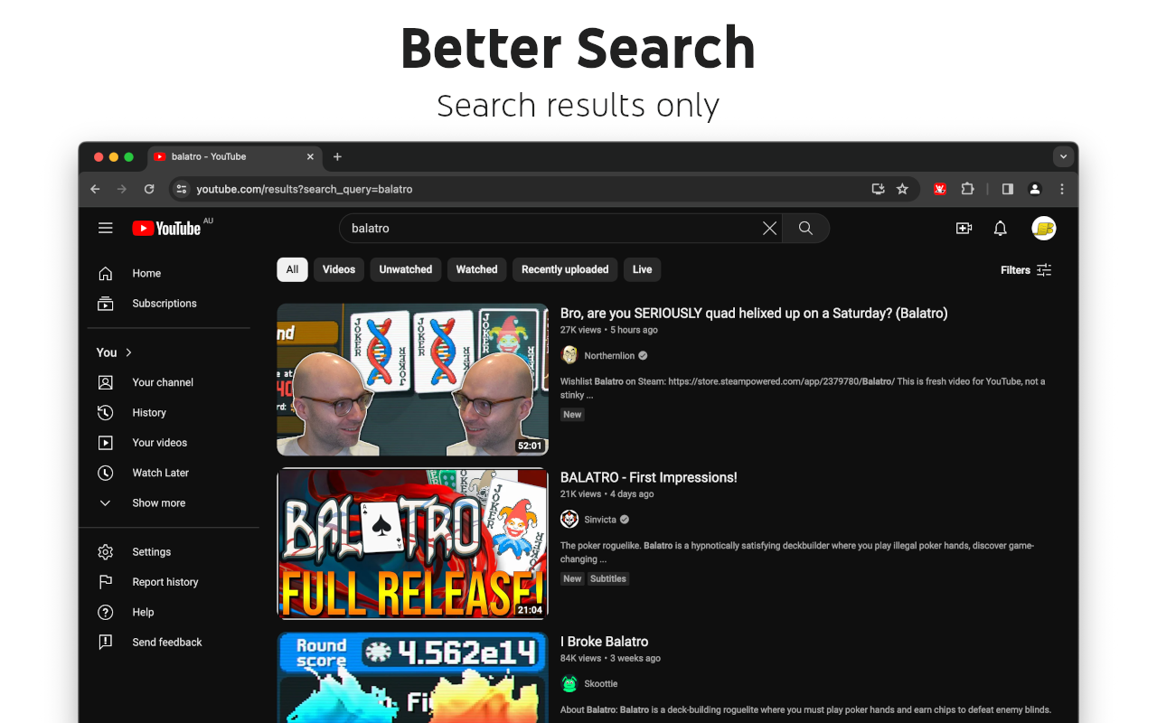 YouTube 控制面板截图4