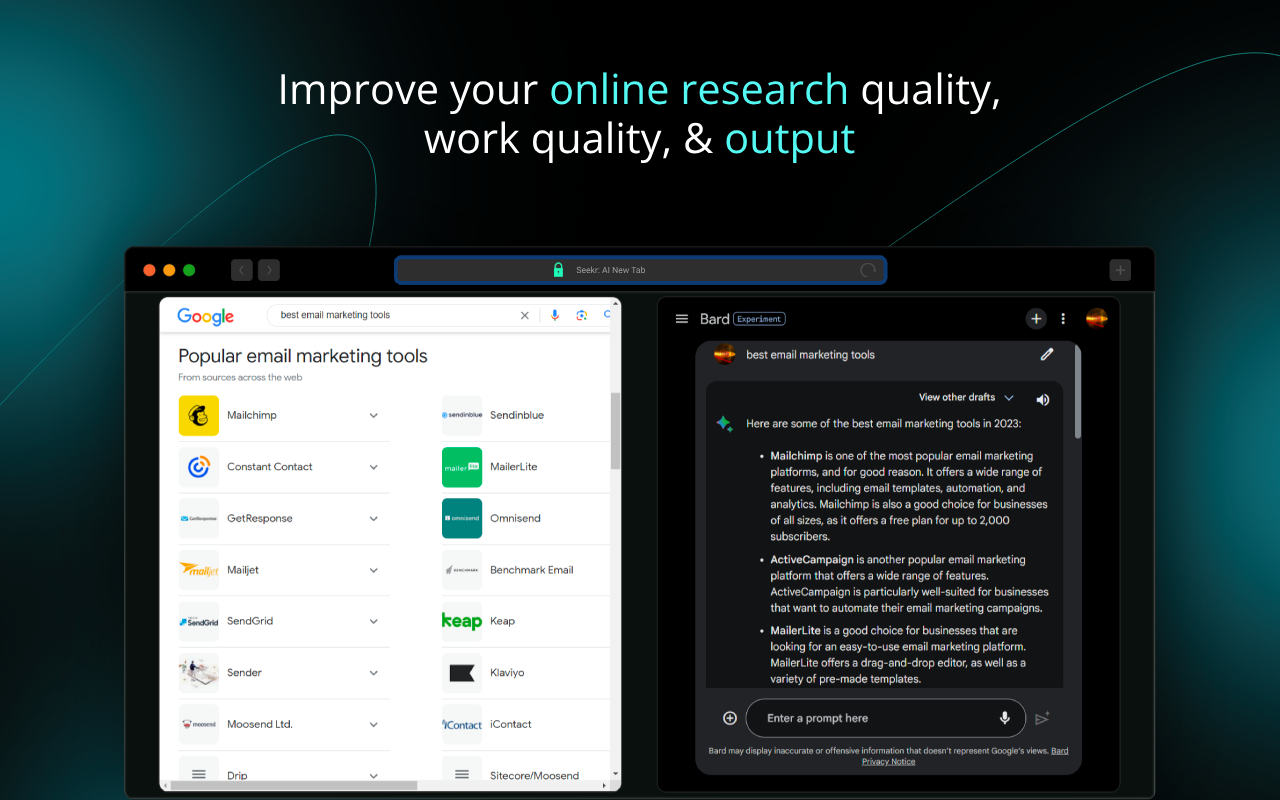 AI-powered New Tab with Bard & ChatGPT截图1