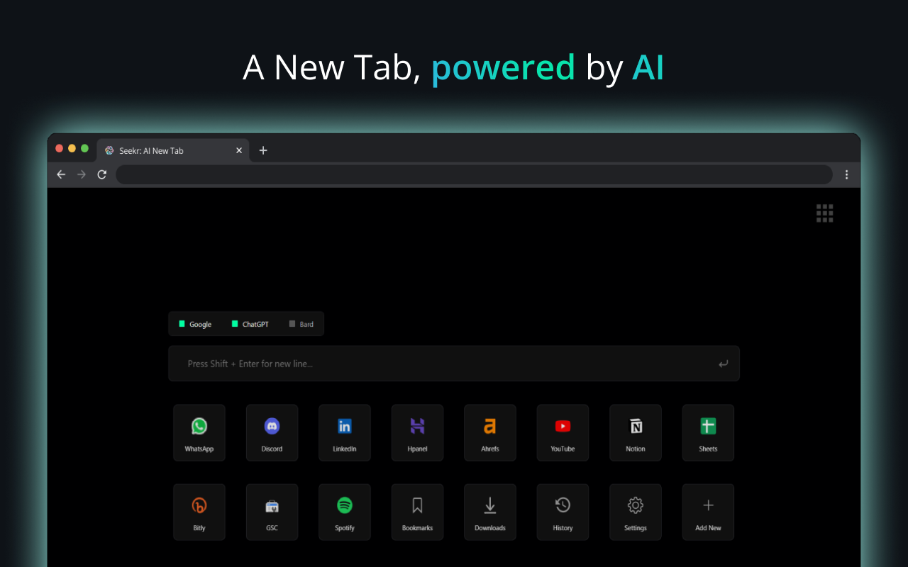 AI-powered New Tab with Bard & ChatGPT截图2