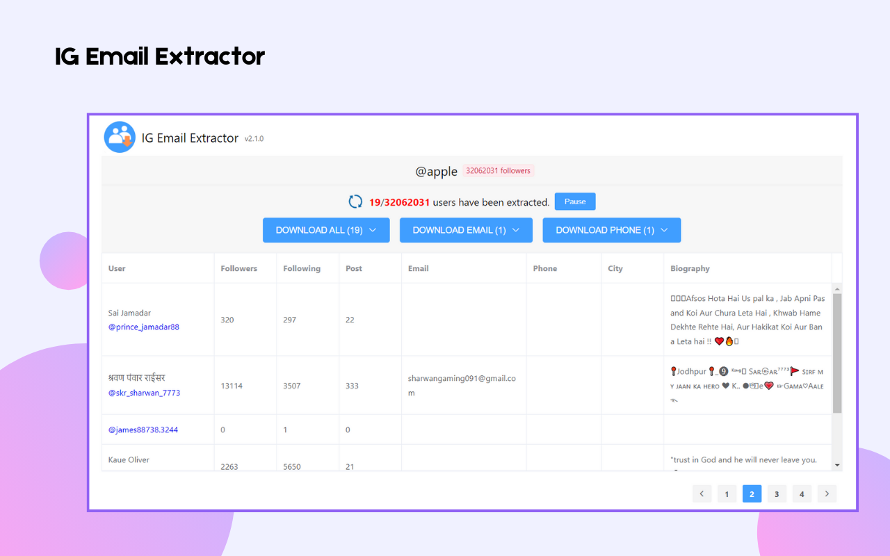 SocialDeck - IG Email Extractor截图2