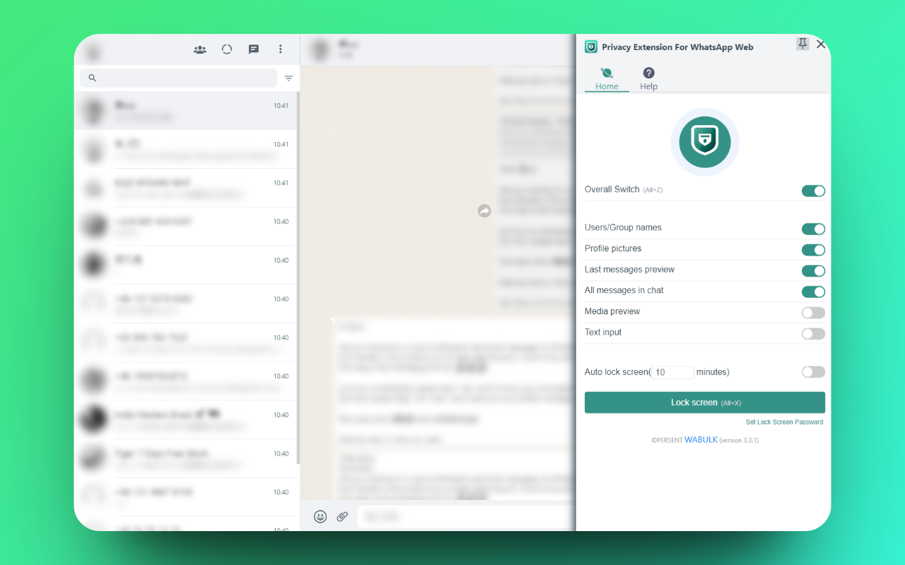 WhatsApp Web 隐私扩展 - wabulk.net截图1