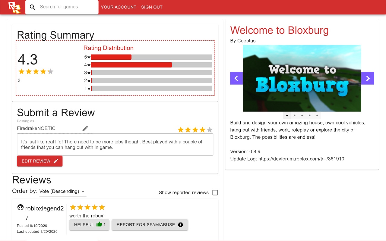 Roblox Reviews截图1