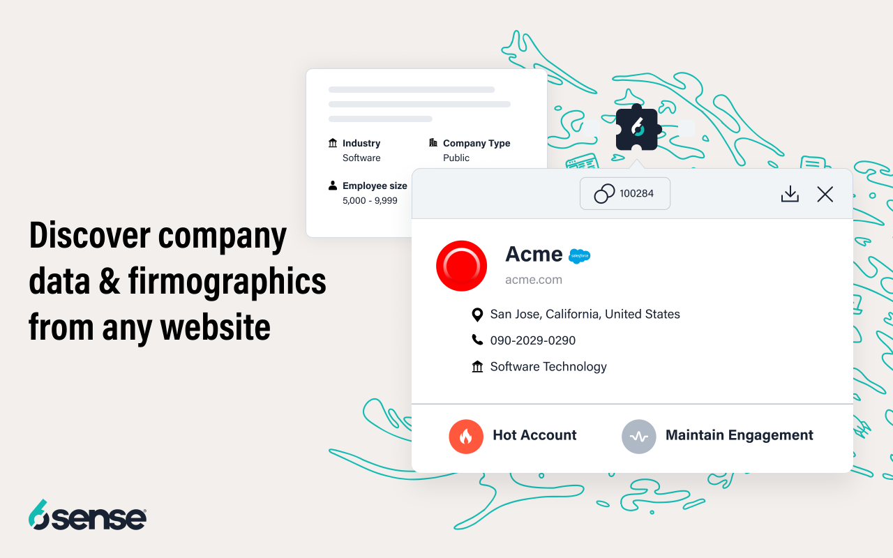 Find company and prospect data via any website or your CRM截图2
