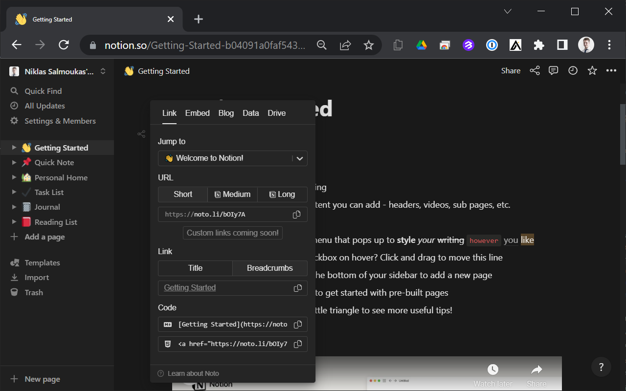Noto - Notion URL shortener and beautifier截图1