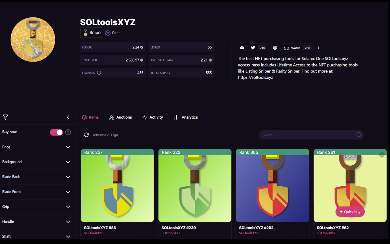 SOLtools.xyz - Sniper, Rarity, and more.截图4