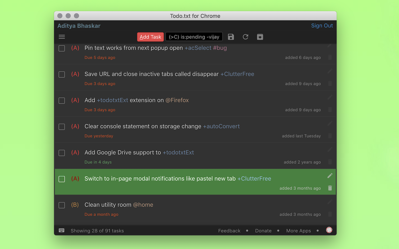 Todo.txt for Chrome - simple task management截图4