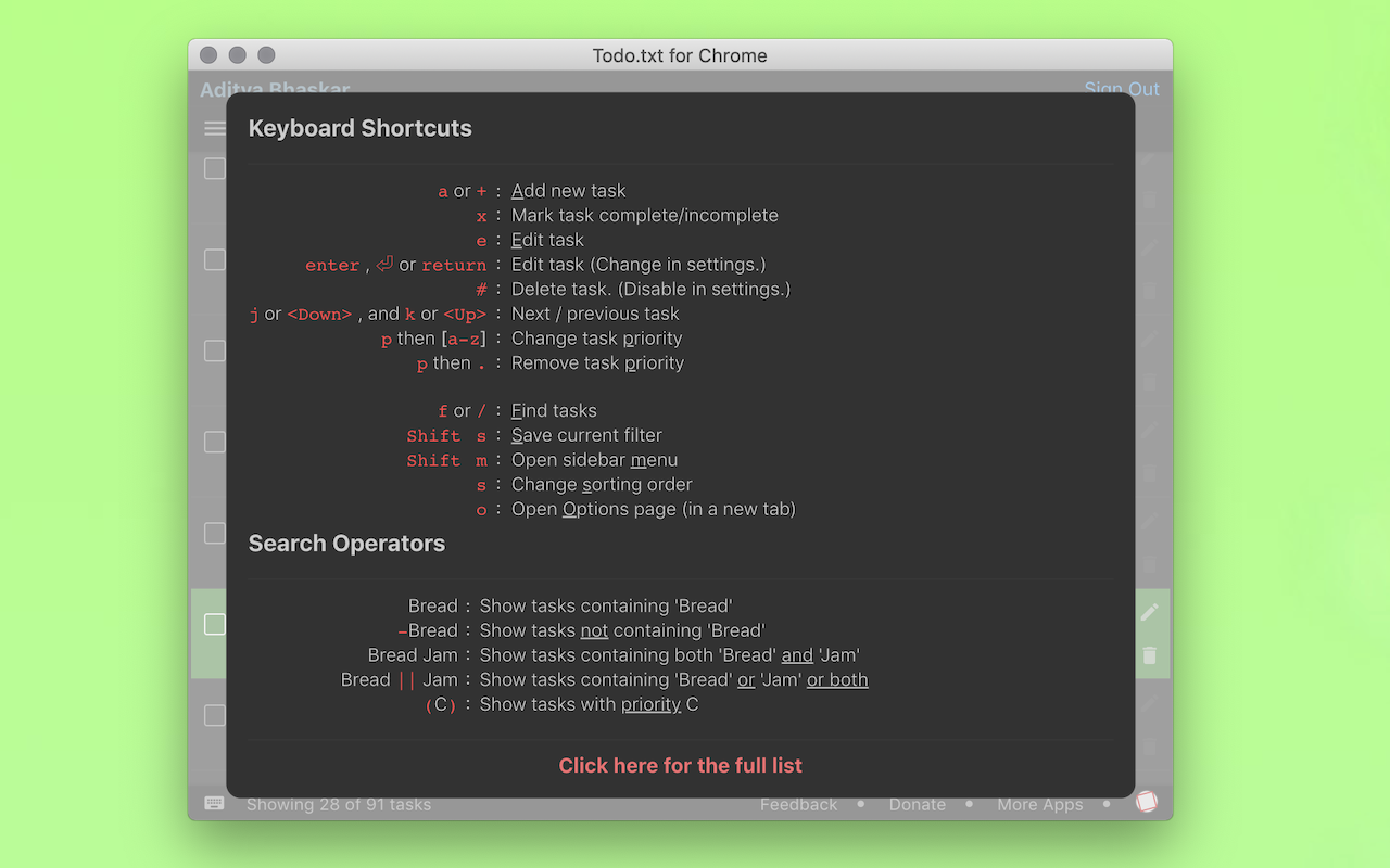 Todo.txt for Chrome - simple task management截图5
