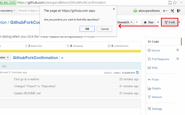 Github Fork Confirmation截图1