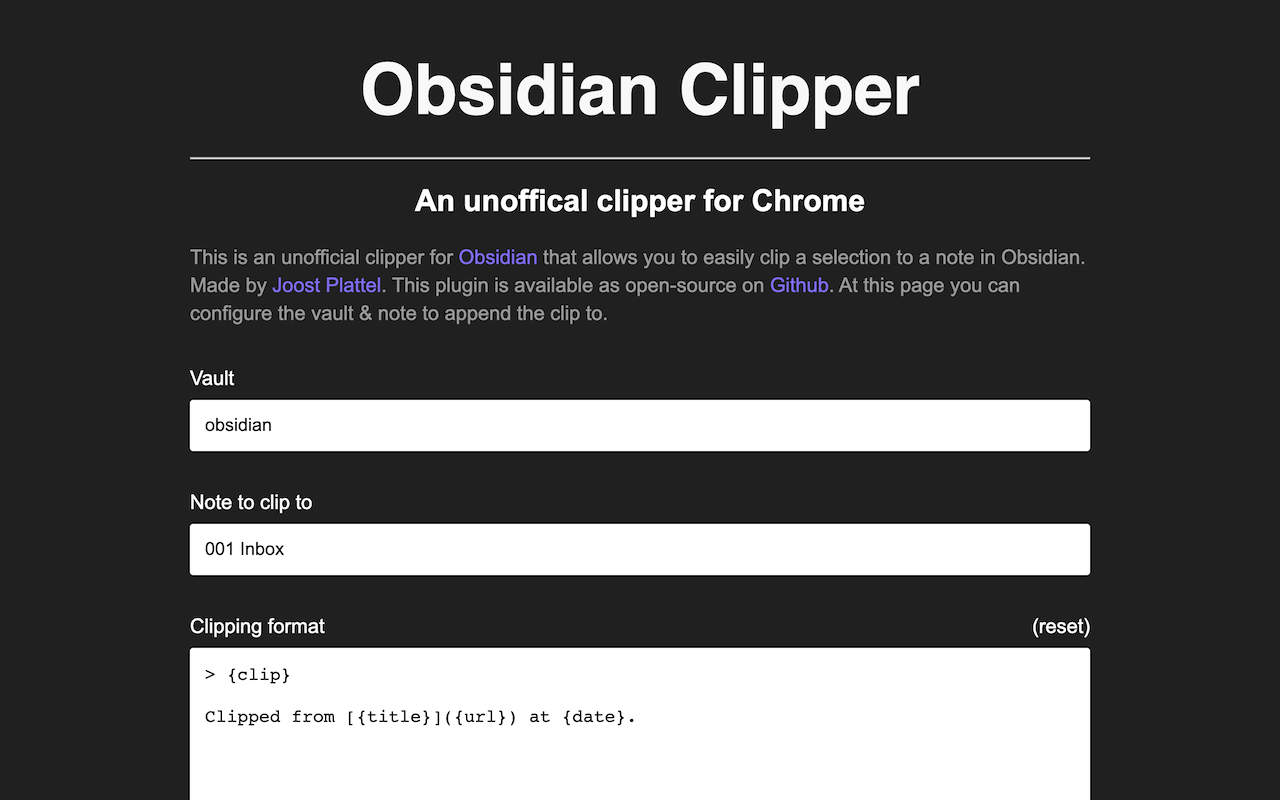Obsidian Clipper截图1