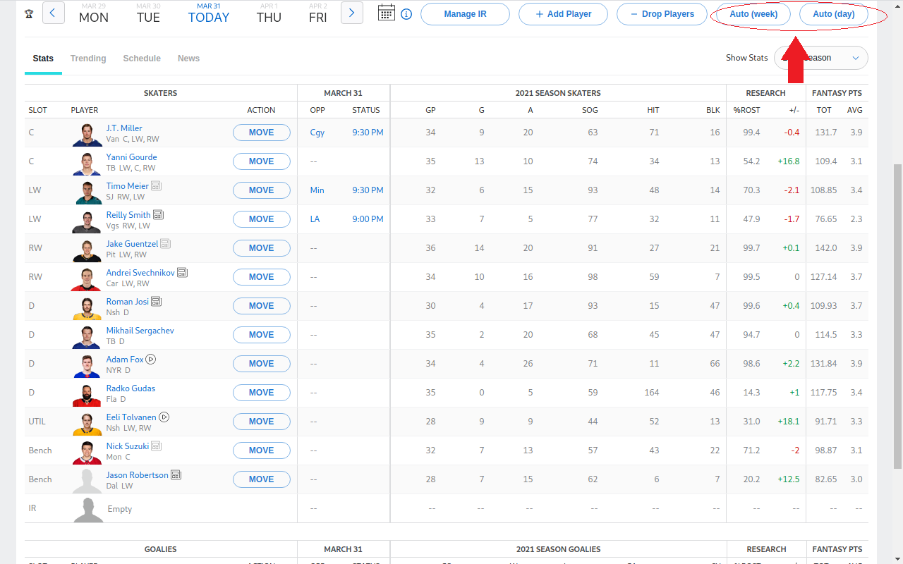 ESPN NHL Fantasy Team Auto Setup截图1